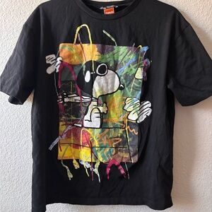 Zara Black Snoopy Graphic T Shirt